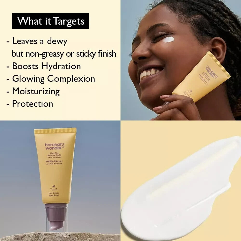 Black Rice Moisture Airyfit Sunscreen SPF50 50ml - Hydrating UV Protection