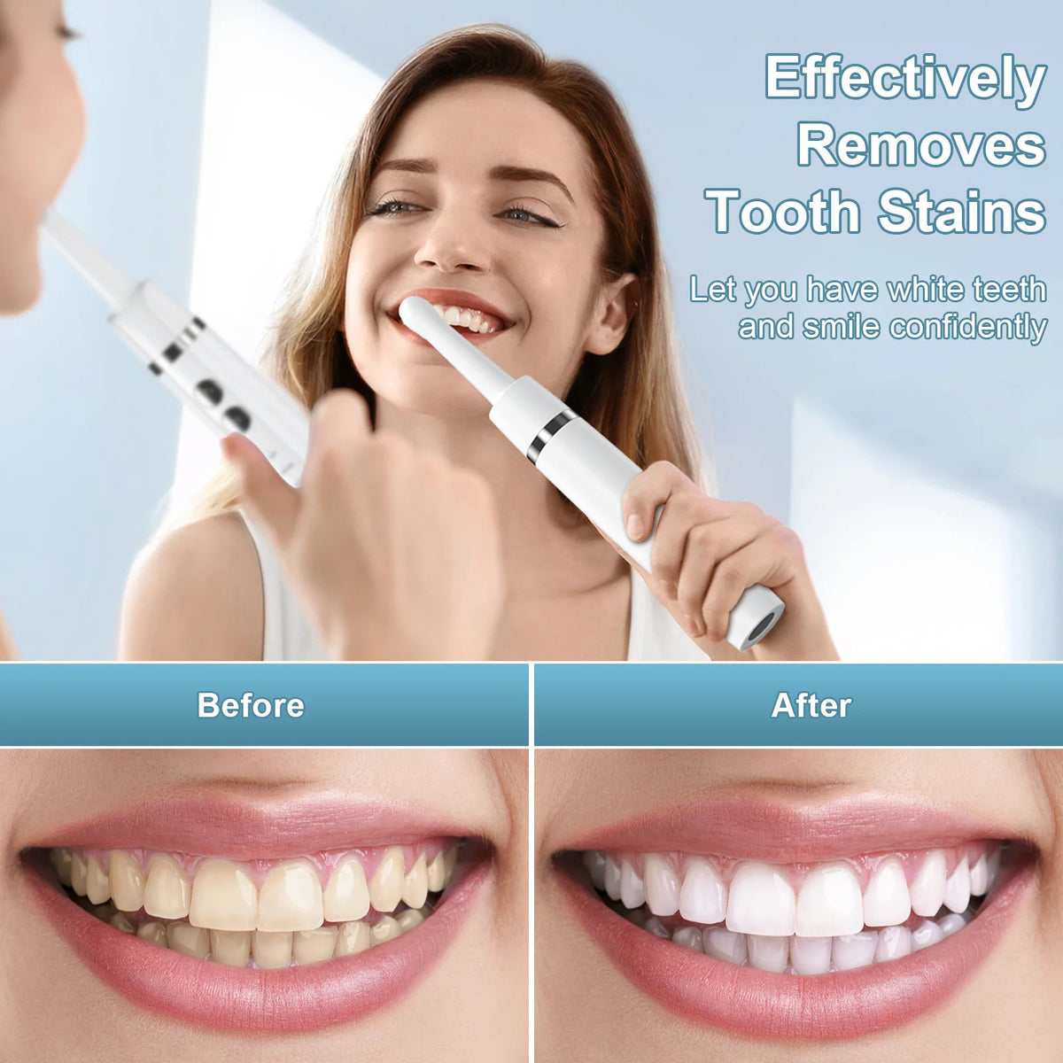 Electric Teeth Polisher with 5 Brush Heads & 5 Modes - IPX6 Waterproof, Type-C Fast Charge