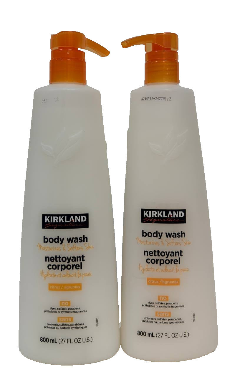 Natural Citrus Body Wash 2-Pack - Plant Extracts, No Dyes or Parabens