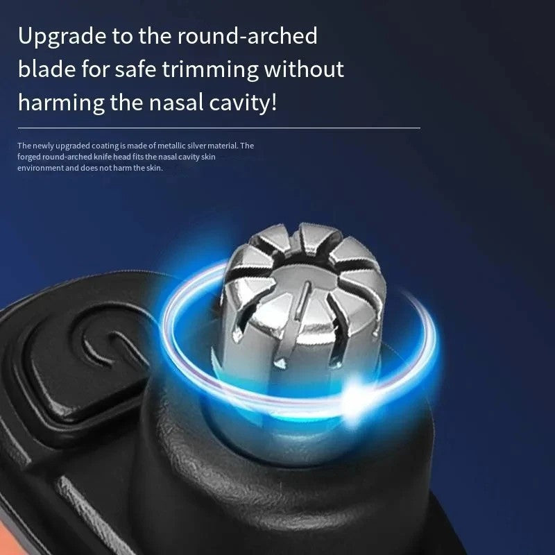 Portable Nose & Ear Hair Trimmer for Men - Quiet, Rechargeable, Unisex