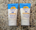 Water Resistant SPF45 Sunscreen for Face Travel Size 1.5oz 2-Pack