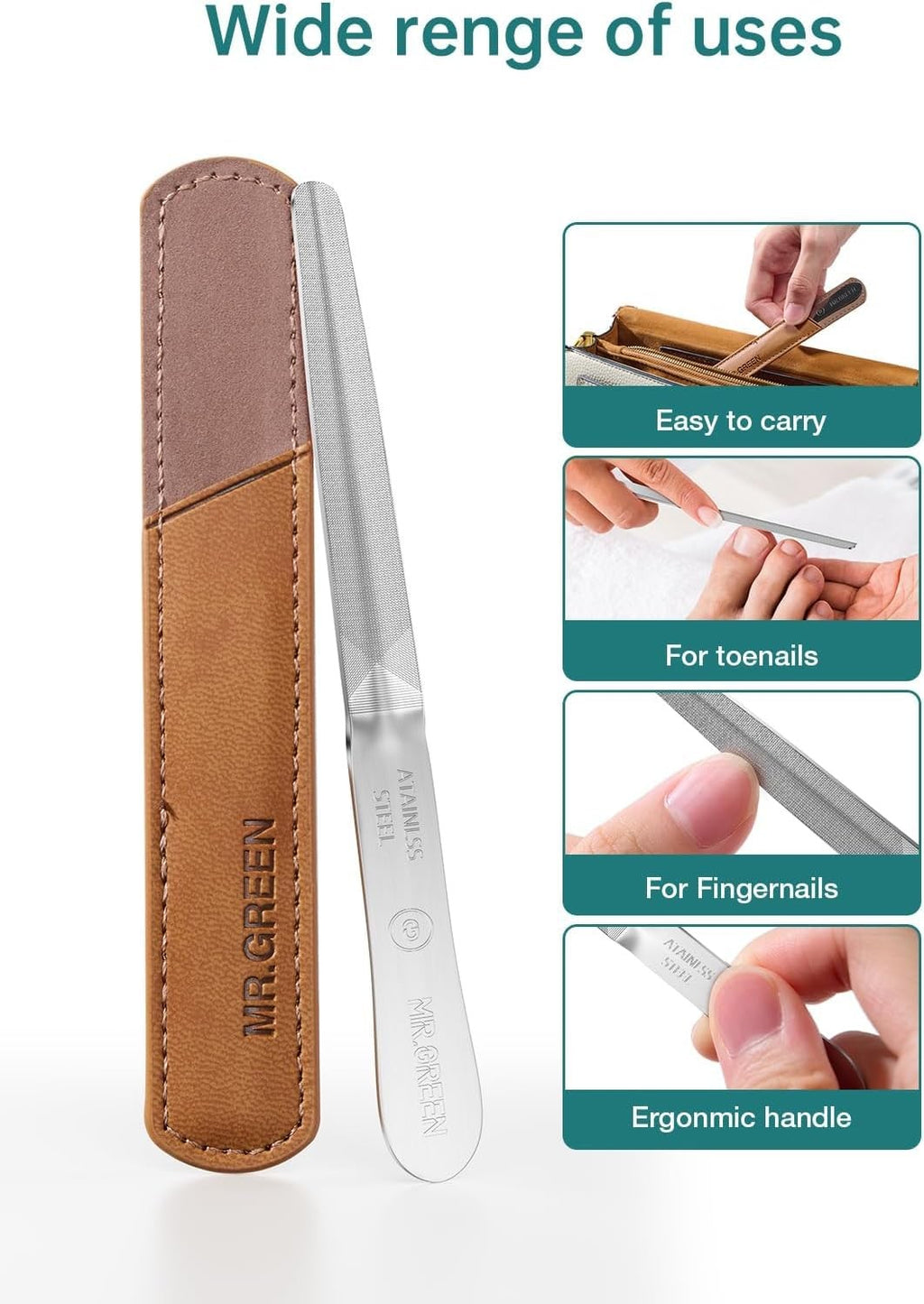 Metal Curved Nail File Double-Sided for Nail Shaping and Smoothing