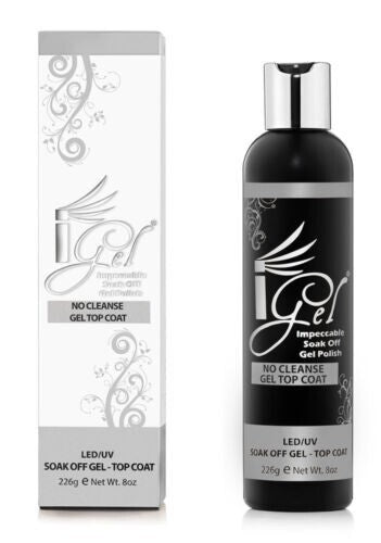No Cleanse Gel Top Coat Refill 8 oz - Long Lasting Shine & Easy Removal