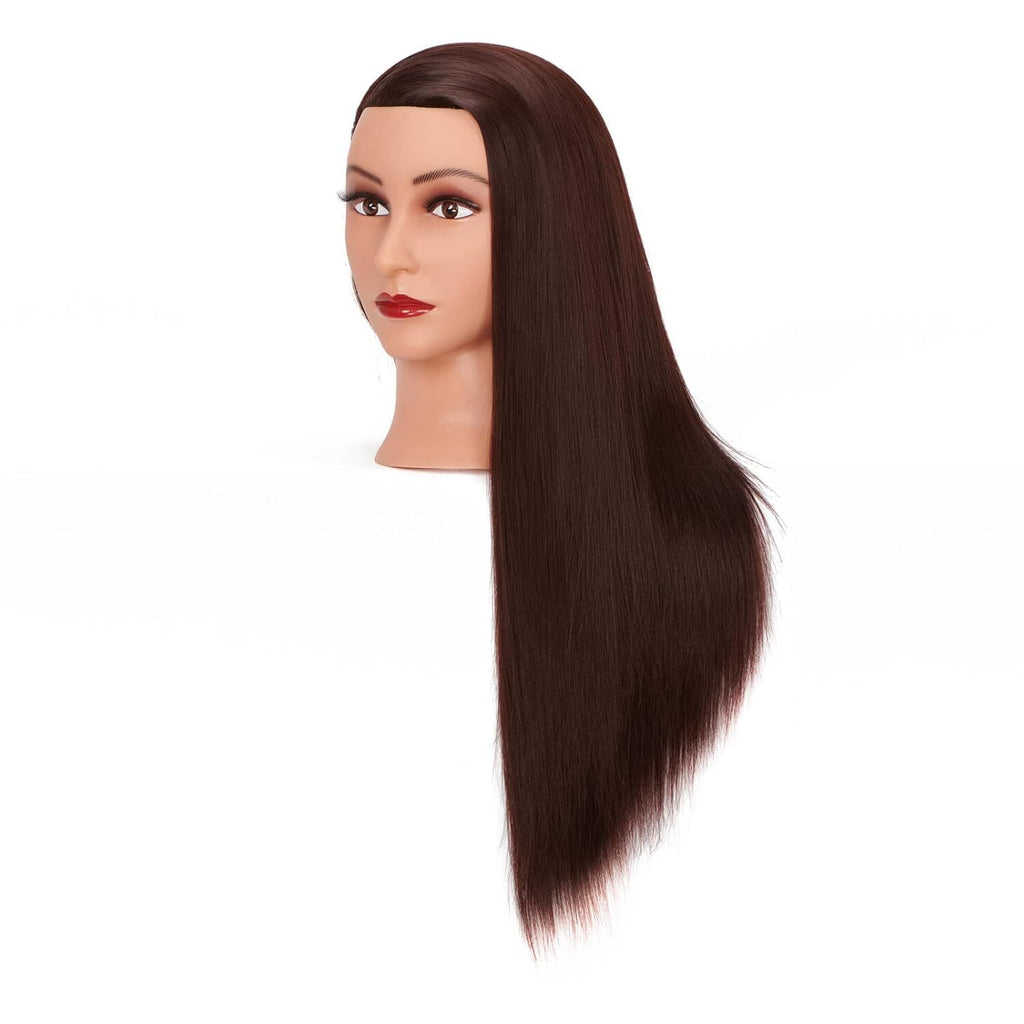 Cosmetology Mannequin Head for Hairdressing Training with Human Hair - 26-28 Inches