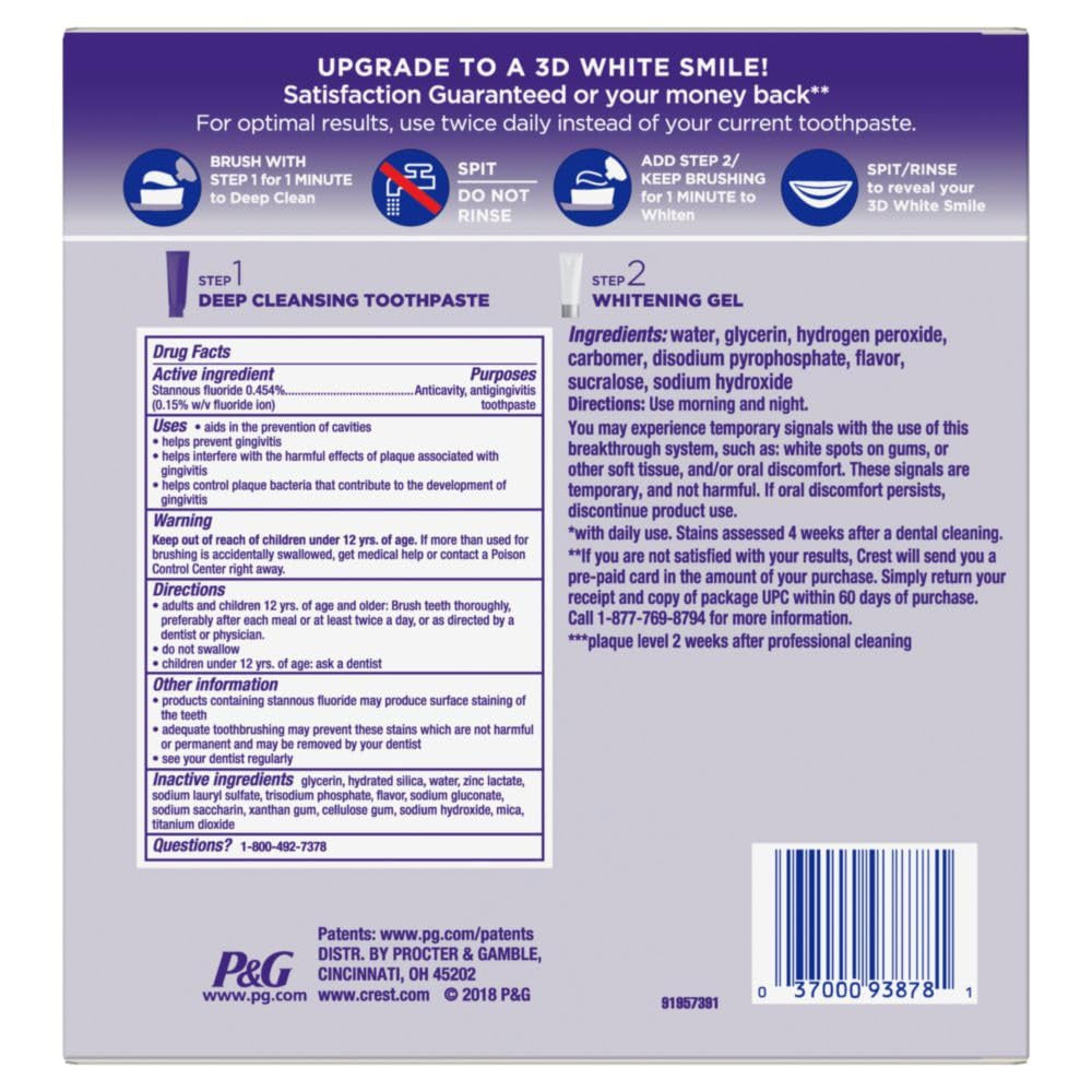 Crest 3D White Brilliance Whitening Kit with Deep Cleansing Toothpaste & Finisher