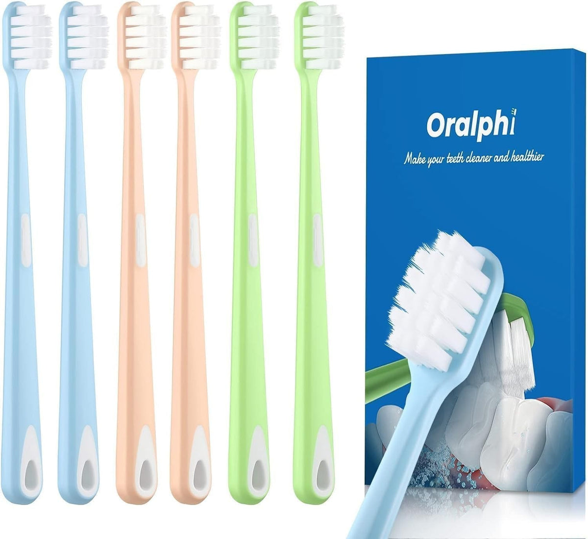 Extra Soft Toothbrush for Sensitive Gums, Wide Head & Gentle Bristles