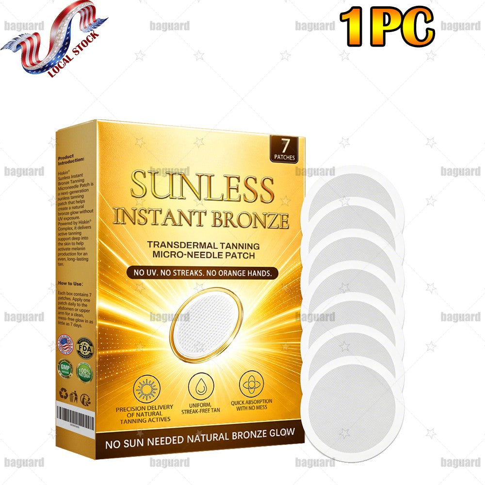 Sunless Natural Glow Tanning Patches - Gradual Bronze Skin Enhancer, 1-5 Pack