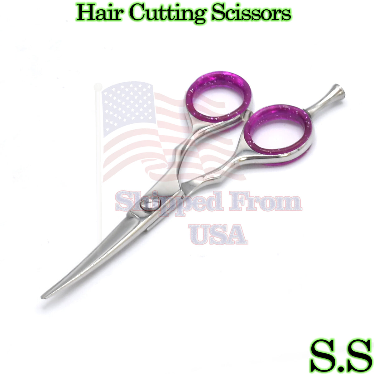 Curved Hair Cutting Scissors 5.5 Inch Barber Razor Edge Hairdressing Shears BTS-501