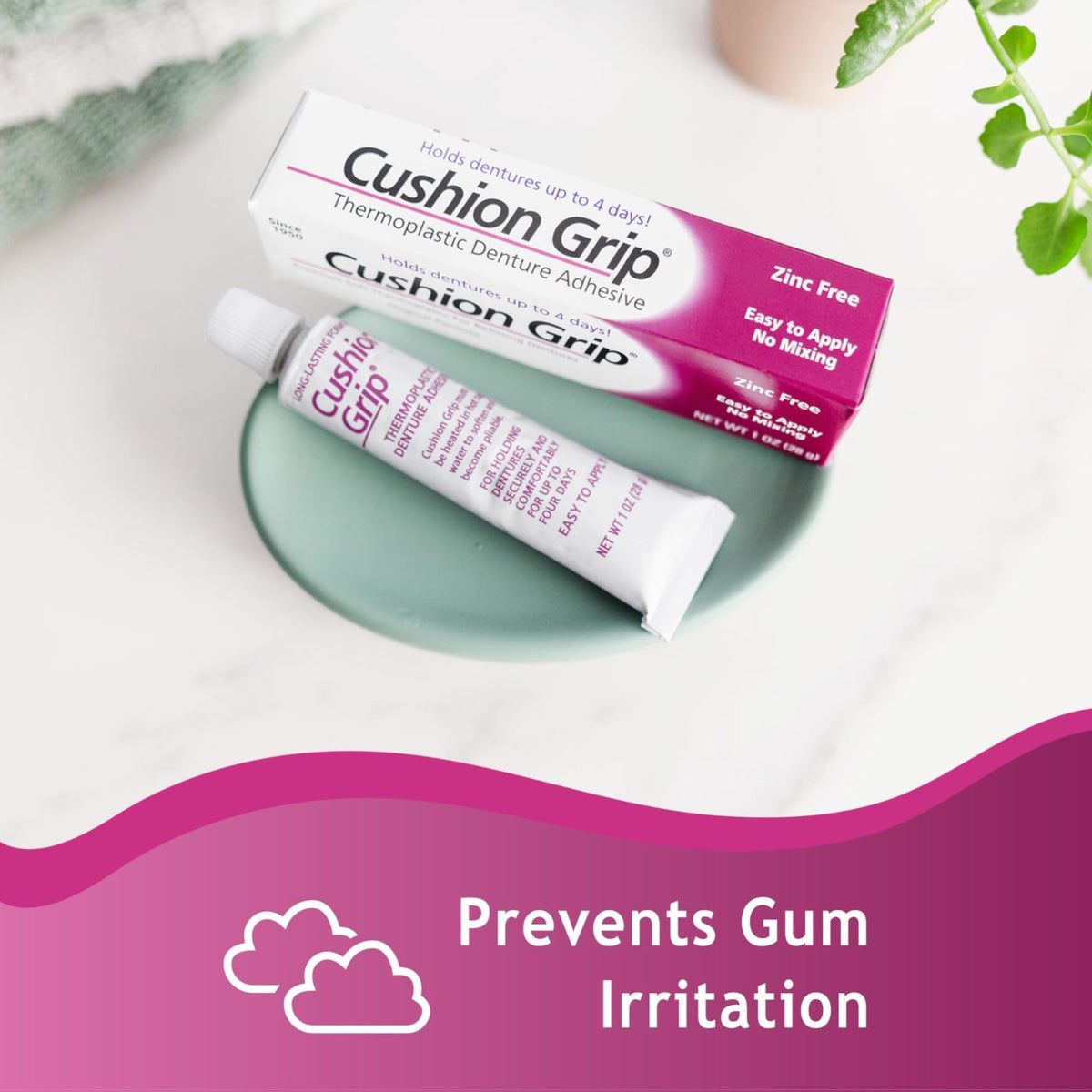 Thermoplastic Denture Refit & Tightening Material 1 Oz - Soft, Waterproof, Zinc-Free