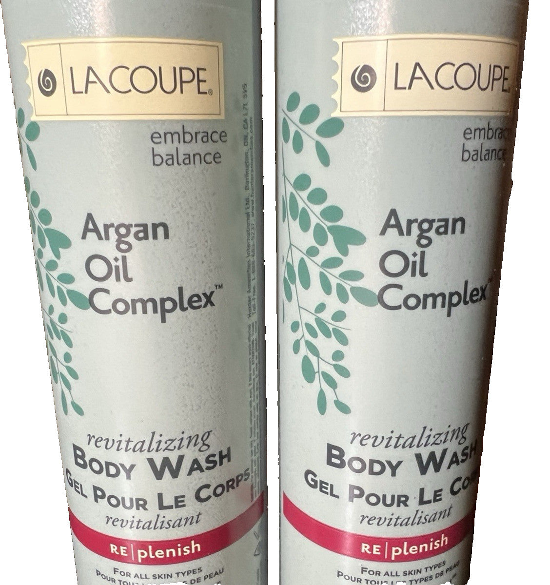 LaCoupe Revitalizing Body Wash with Argan Oil - 12.17 Oz Bottle (Set of 2)