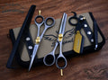 Professional Hair Cutting & Thinning Scissors Set with Razor and Pouch
