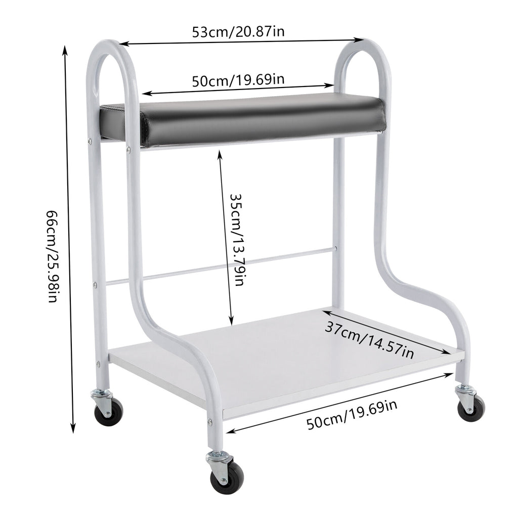 Portable 2 Layer Nail & Foot Spa Trolley with Wheels and Storage