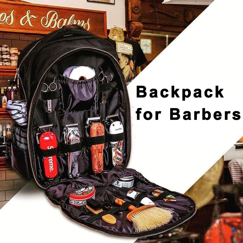 Large Barber Backpack for Hair Clippers Tools and Salon Supplies