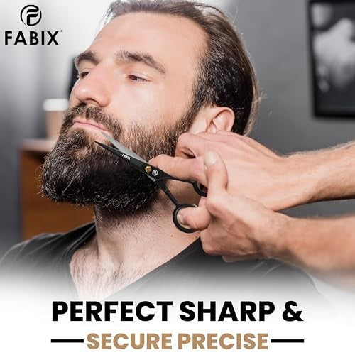 Men's Beard & Mustache Grooming Kit with 5 Inch German Steel Scissors and Travel Pouch