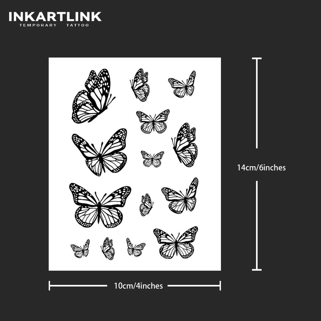 Waterproof Semi-Permanent Butterfly Temporary Tattoo - Lasts Up To 15 Days