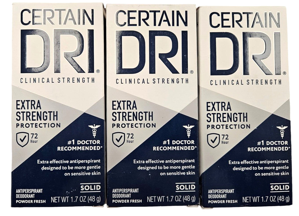 Certain Dri Extra Strength Antiperspirant Stick 1.7 oz 3 Pack