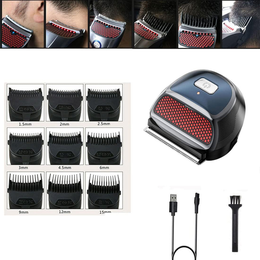 Rechargeable Hair Clippers for Men - Self-Haircut Kit with 9 Length Combs, Waterproof & Portable