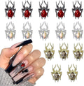 Halloween Nail Charms 15Pcs Metal Spider Rhinestones for Acrylic Nails