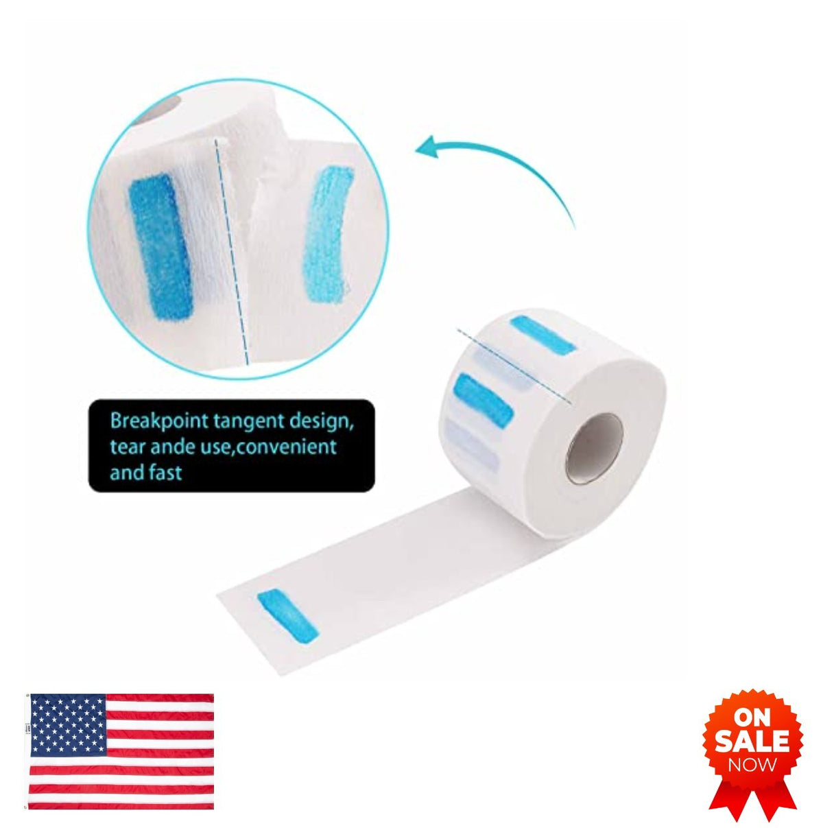 Disposable Neck Strips 5 Rolls 500 Count for Hair Salons and Barbershops