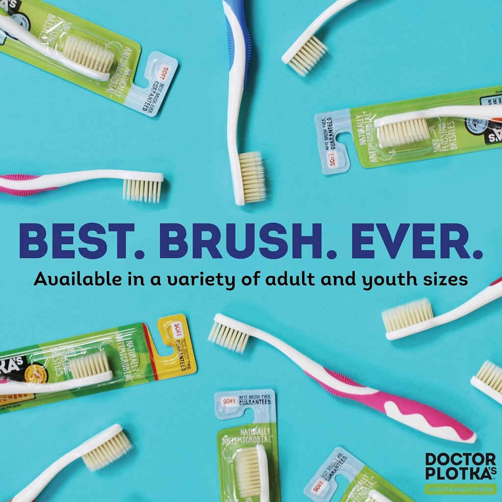 Sensitive Gums Flossing Toothbrush Set - Soft Bristles & Built-In Flosser