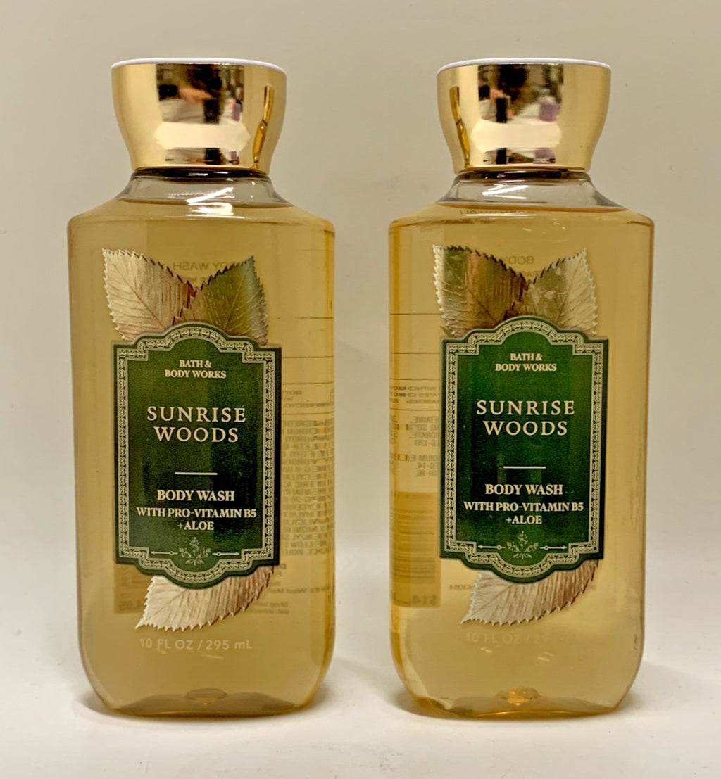Bath & Body Works Sunrise Woods Body Wash with Vitamin B5 & Aloe - Set of 2, 10 Fl Oz