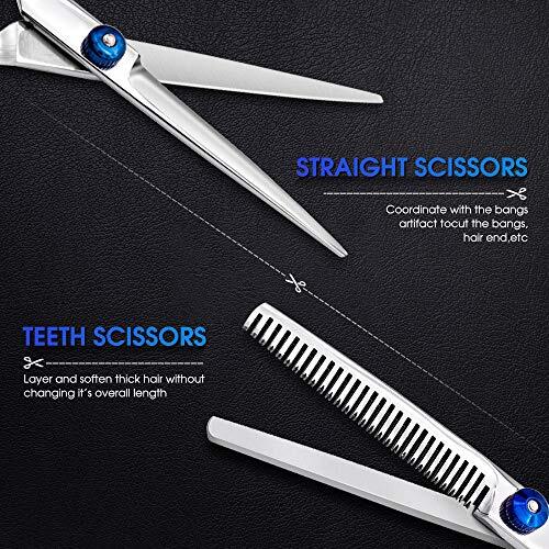 Professional Hair Cutting Scissors Kit - 10 Piece Barber & Styling Shears