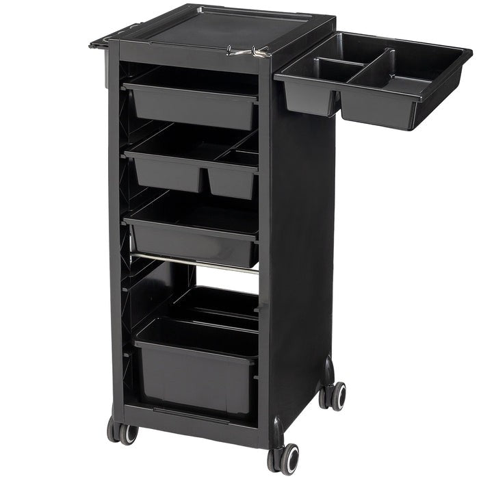 Salon Trolley Cart for Hair Stylist Stations with 6 Adjustable Trays