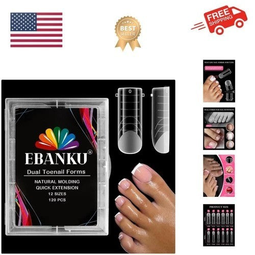 Poly Gel Toenail Kit with 12 Sizes Reusable Nail Forms for Toe Extensions