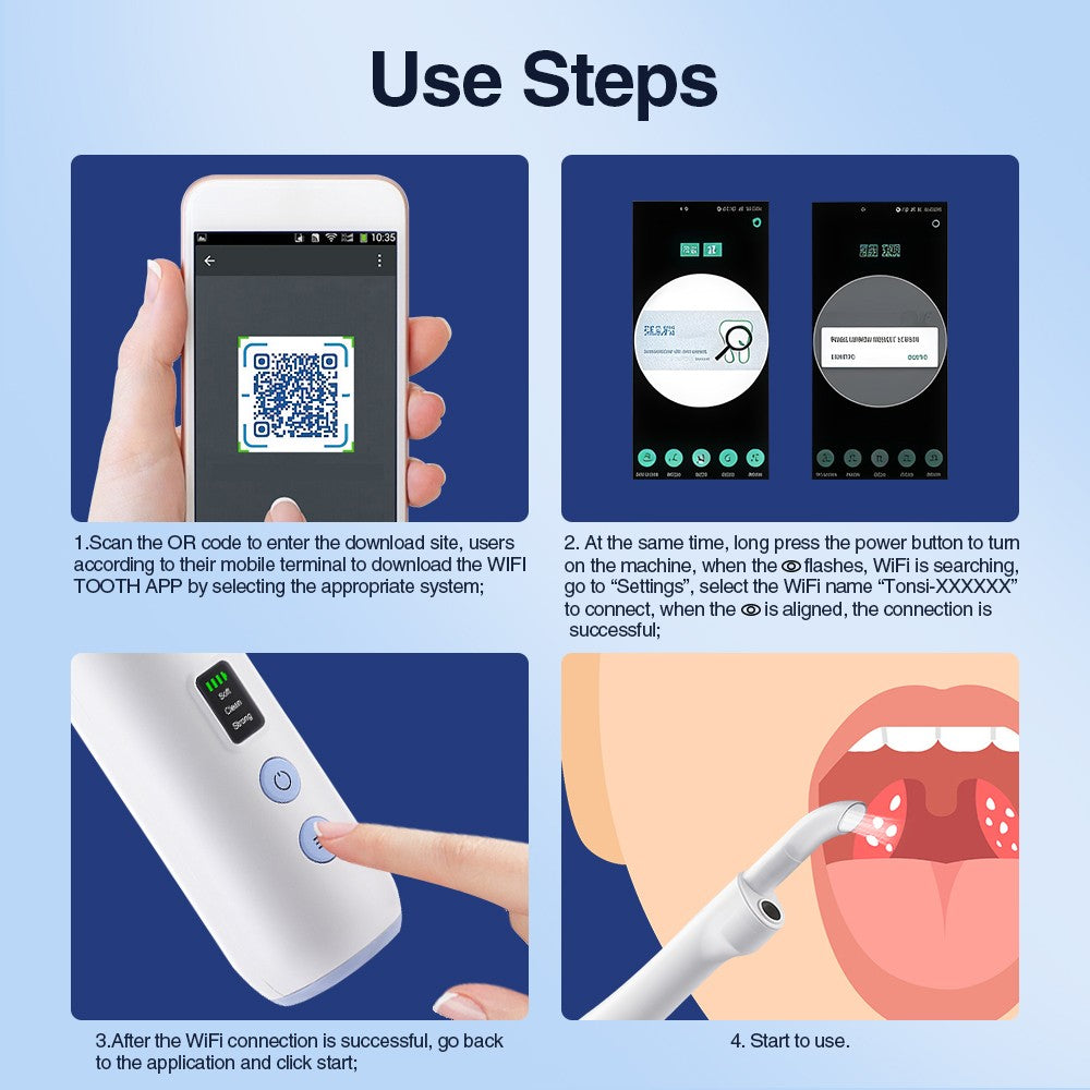 Visible Tonsil Stone Removal Kit with HD Camera and Suction, Oral Care Device