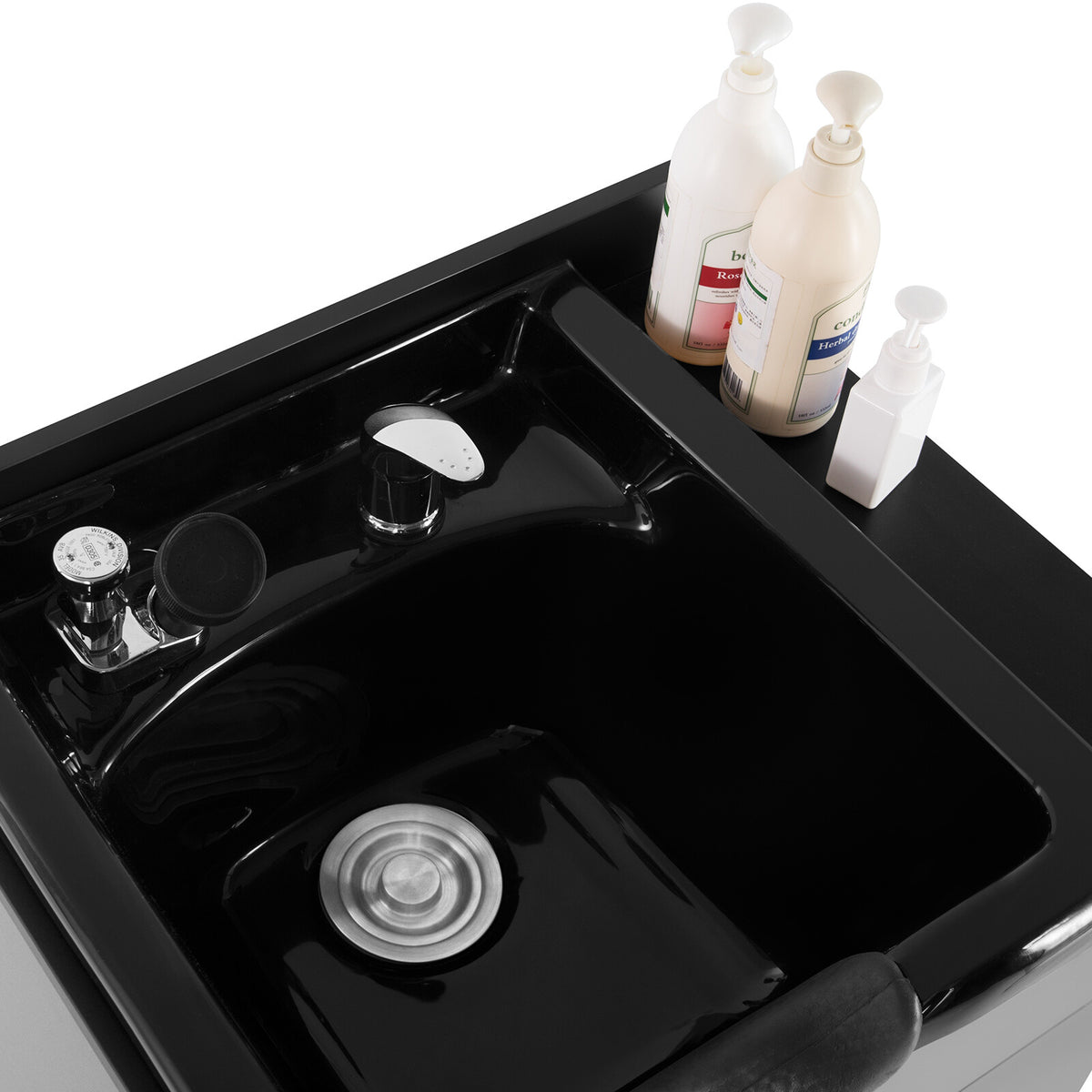 Salon Shampoo Station with Wash Bowl & Storage Cabinet for Hair Salons & Spas