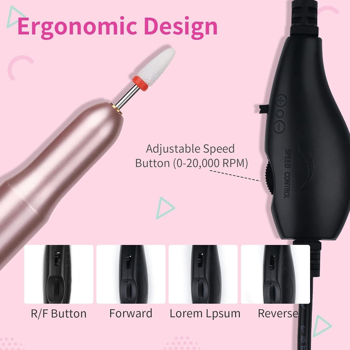 Professional Toe Nail Grinder Set for Thick Toenails Manicure Pedicure