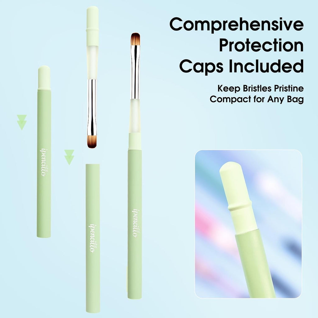 Professional Nail Art Brush Set with Caps Non-Slip Handles for Salon & DIY