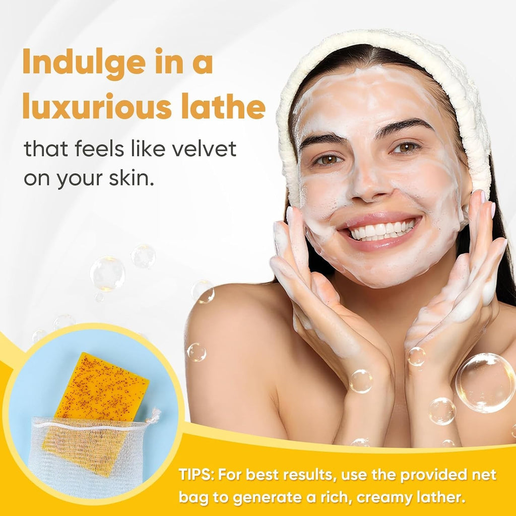 Turmeric & Kojic Acid Face Soap for Acne & Brightening - 5 Bars 3.5 Oz