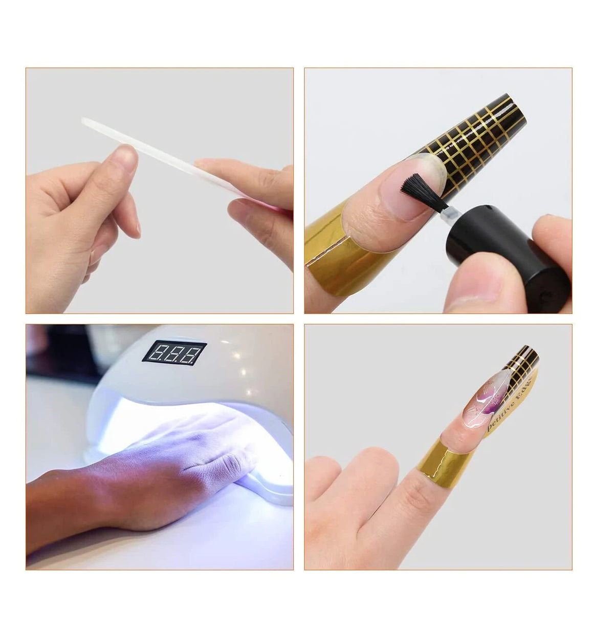Nail Form Horseshoes for Acrylic & UV Gel Extensions - 100 Pieces
