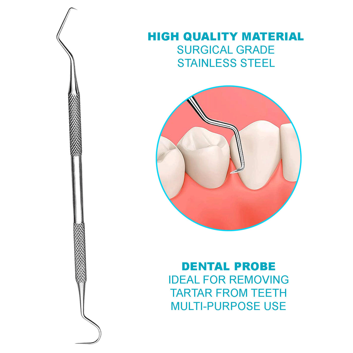 Dental Tooth Cleaning Kit for Plaque and Tartar Removal - Professional Oral Care Tools