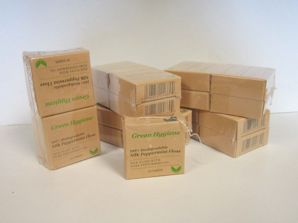 Natural Silk Dental Floss Dispenser 4-Pack Mint Eco-Friendly Biodegradable
