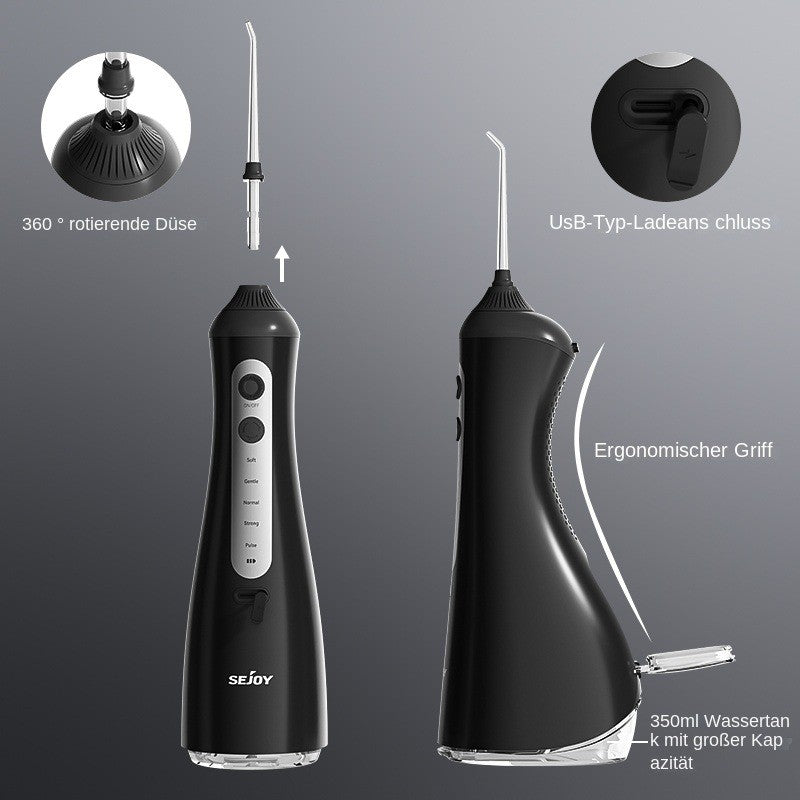 Cordless Water Flosser with 5 Modes and 6 Jet Tips - Oral Irrigator for Teeth Care