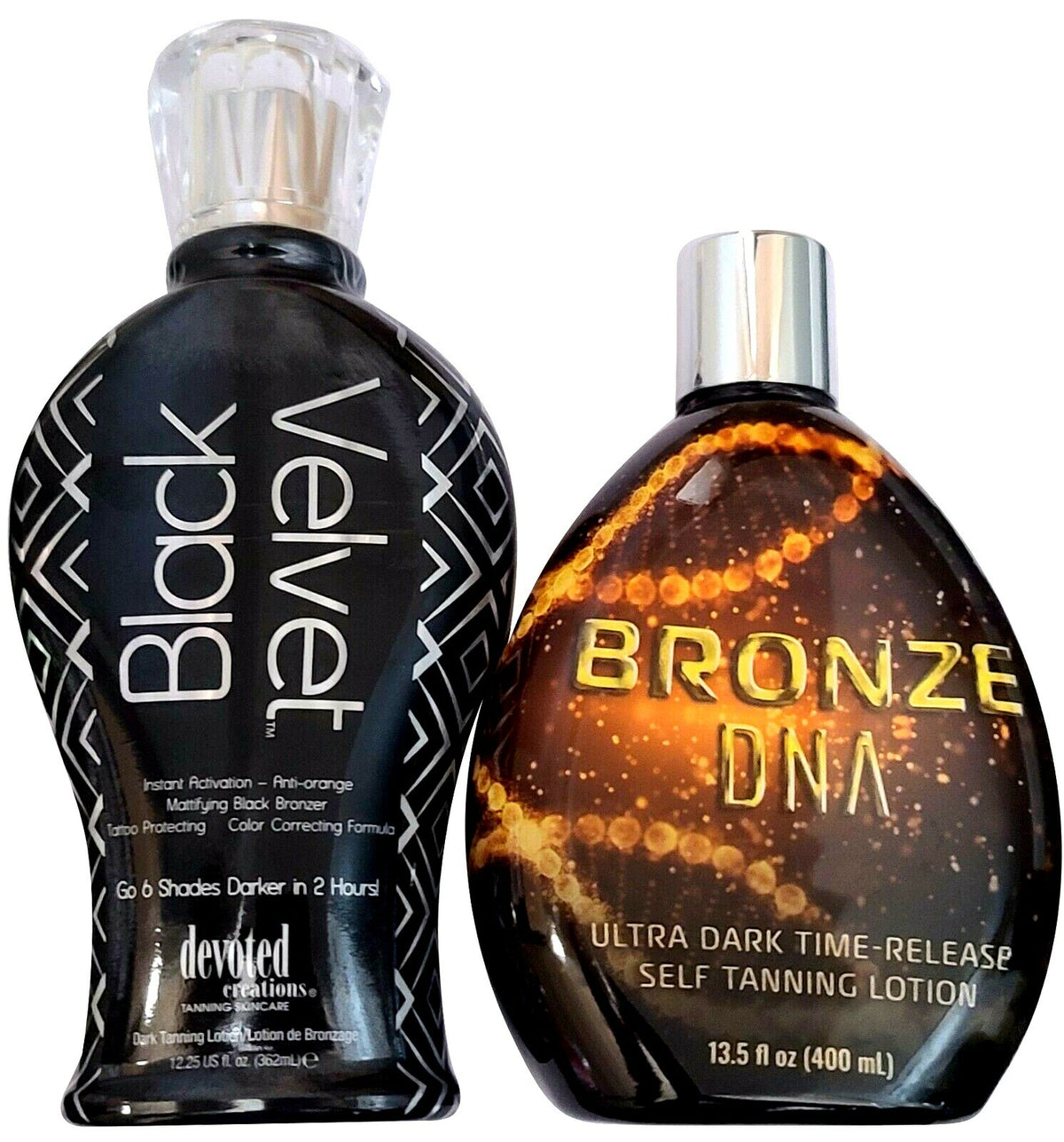 Black Velvet Sunless Tanning Lotion for Dark, Bronzed Skin - Anti-Orange Formula