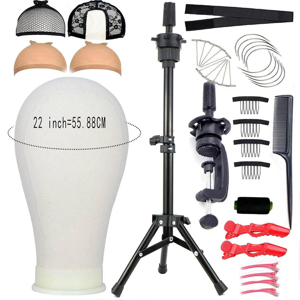 22 Inch Mannequin Head for Wig Styling & Display - Mannequin Head Stand