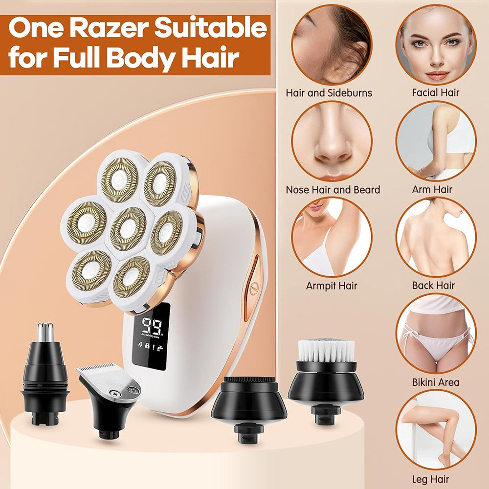Cordless Women Rotary Electric Shaver for Painless Hair Removal Legs Face Bikini