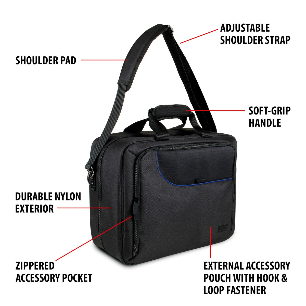 Hair Stylist Case with Shoulder Strap, Pockets & Custom Dividers - Blue