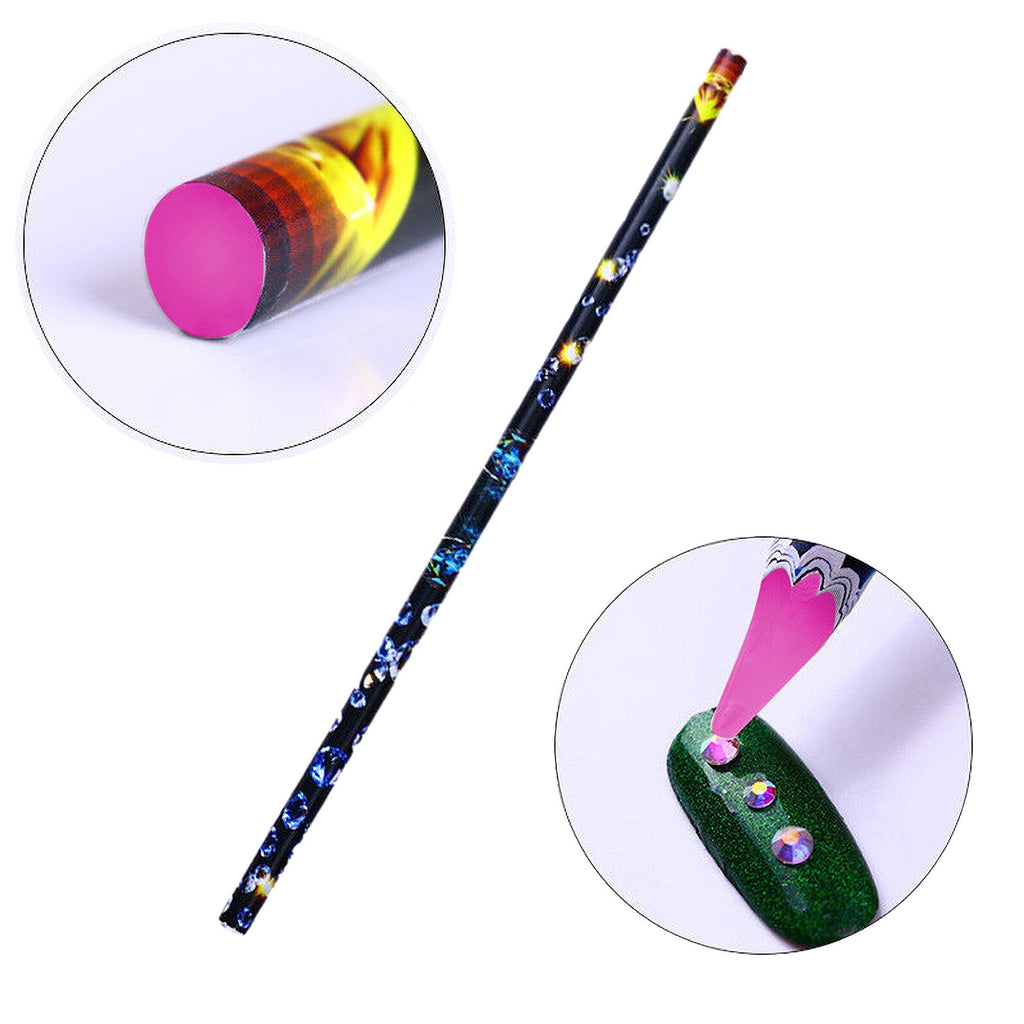 Pink Rhinestone Picker Wax Pencil for Nail Art & Crafting - Pack of 2