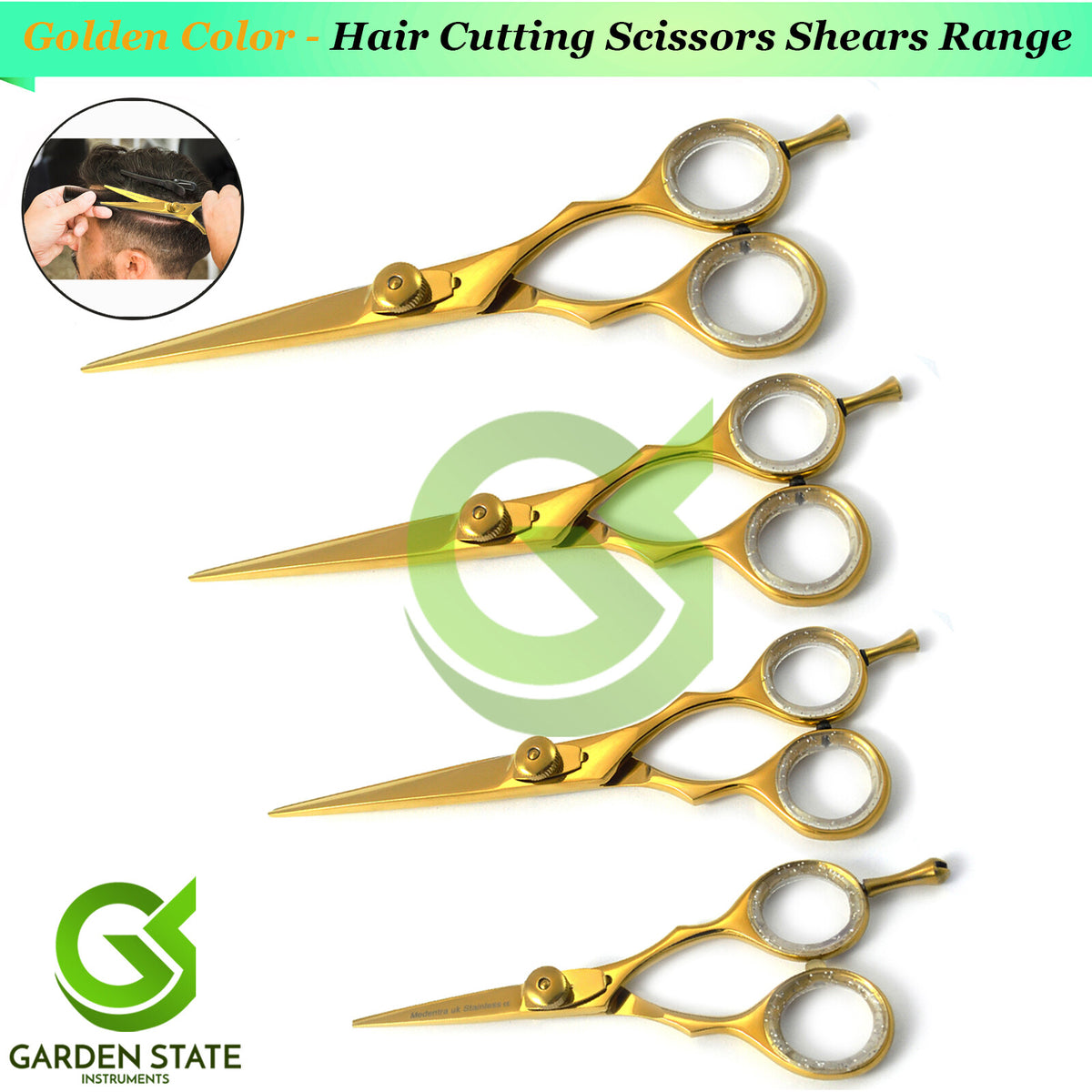Professional Hair Cutting Scissors - Sharp Titanium Gold Shears for Barbers