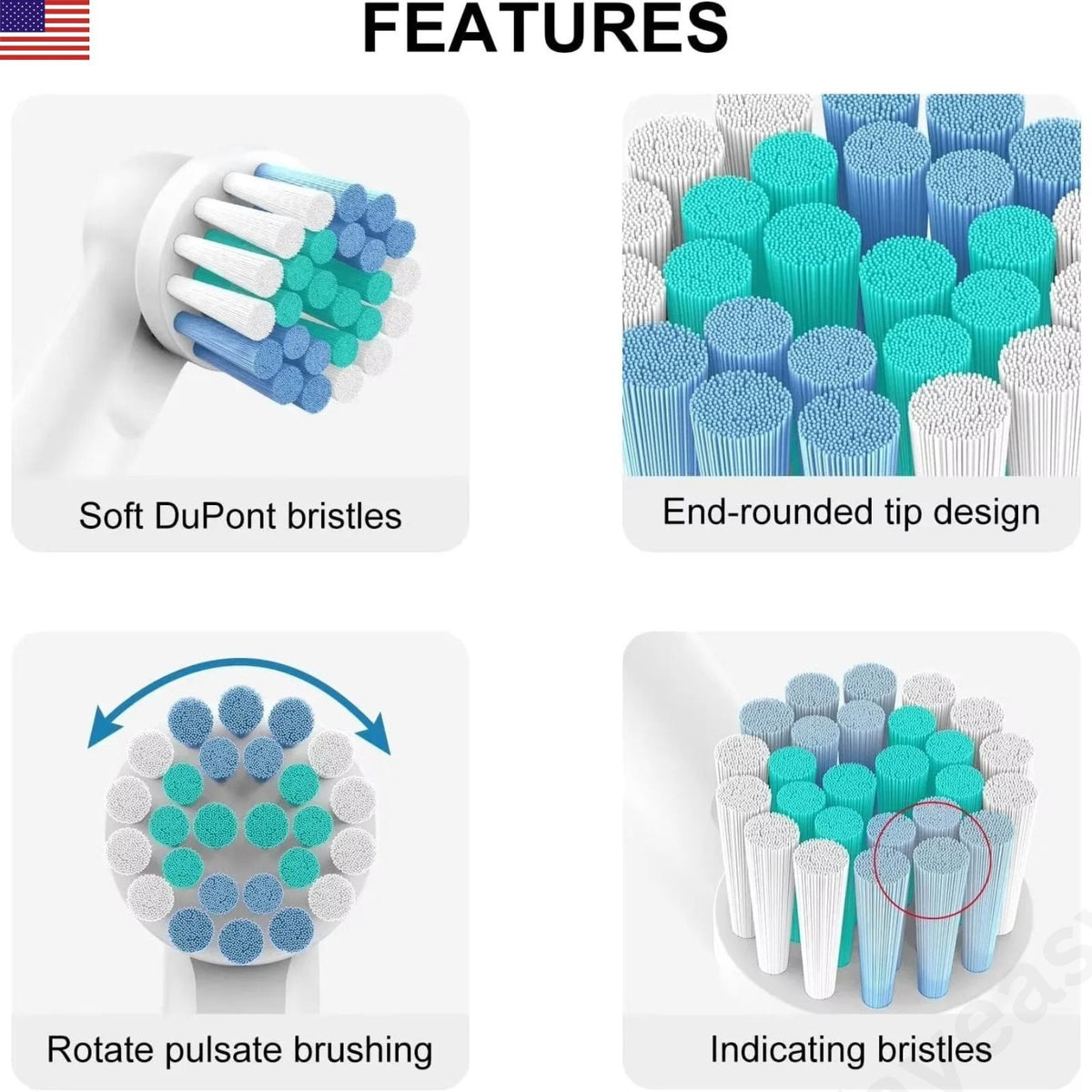 8PCS Electric Toothbrush Replacement Heads Compatible with Oral-B