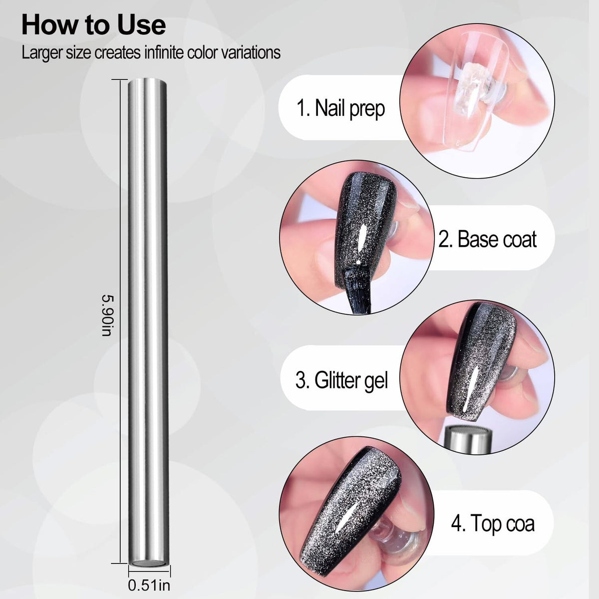 Cylindrical Cat Eye Magnet for Nail Art Gel Polish - DND 9D