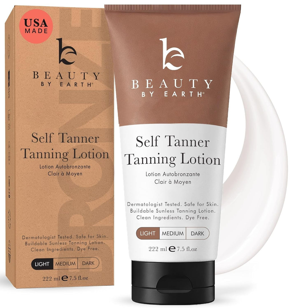 Self Tanner Lotion Light to Medium Sunless Tanning for Face & Body