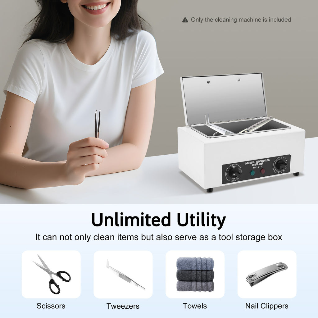 Electric Dental and Nail Tool Sterilizer Box | Metal Heat Disinfection Machine 200°C