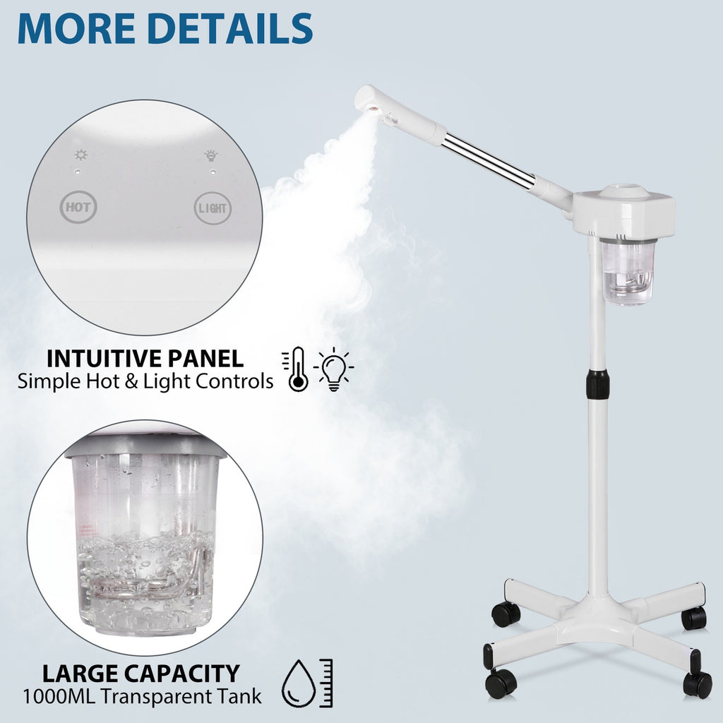 Professional Face Steamer with Rotating Nozzle and Adjustable Arm - Salon Equipment