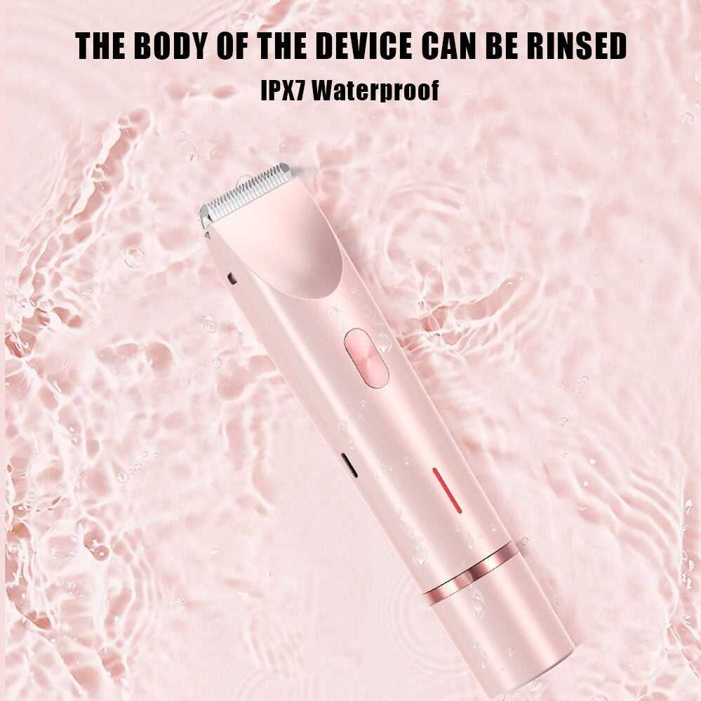 Women Dual Head Waterproof Electric Shaver & Bikini Trimmer - Rechargeable, Wet & Dry Use