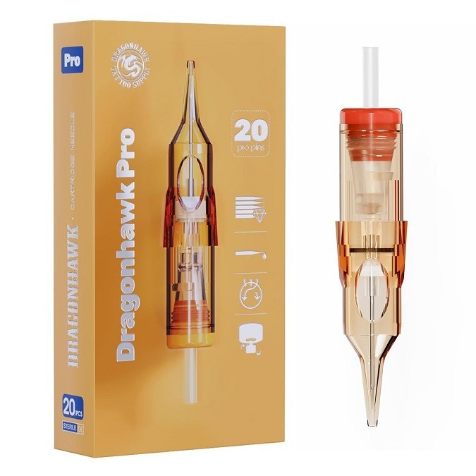 Dragonhawk Pro Tattoo Cartridges 0801RL Round Liner, 20 Pcs Disposable